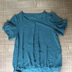 ティール 水玉模様 半袖シャツのサムネイル