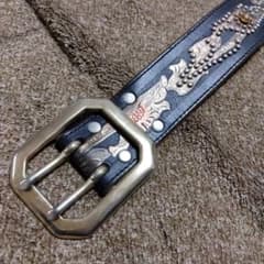 32inch W.C.L.C レザー スタッズベルト ブラック - メルカリ