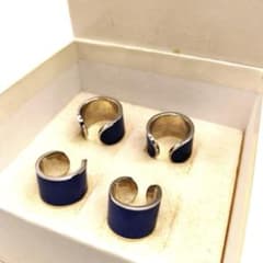 25500✨️マルジェラ ブルー コーティングリング 4個セット 箱付属品有 25500✨️マルジェラ ブルー コーティングリング 4個セット 箱付属品有