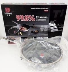 サンホ チタン製 深型鍋 32cm SANHO PTFEフリー 食器洗い機対応 - メルカリ