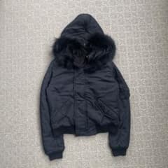 Y2K N2B OPIUM 短丈 フライト ボンバージャケット ファーフード20