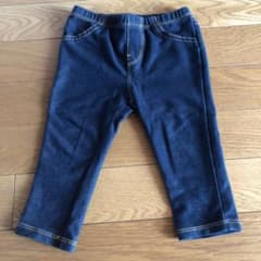 濃紺デニムパンツ風レギンスパンツ　 80サイズのサムネイル