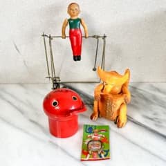 L62コレクション品✨昭和レトロ おもちゃ セルロイド 鉄棒 ゼンマイ式