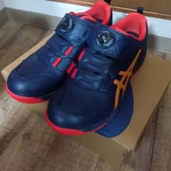 asics 安全靴 CP307 BOA ネイビー レッド - メルカリ