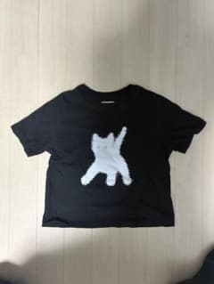 ネコ プリント 半袖Tシャツ ブラックのサムネイル
