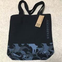 スターバックスキャンバス地トートバッグ 迷彩黒 日本未発売のサムネイル