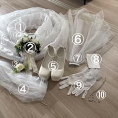 ウェディング小物セット ブーケ ベール グローブ パンプス アクセサリー 結婚式のサムネイル