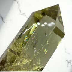 天然石】高品質シトリンポイント☆タワー☆六角柱【8cm・125g