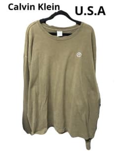 Calvin Klein USA製 長袖カットソー オリーブ色 size XXLのサムネイル