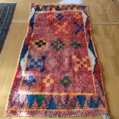 ヴィンテージ モロッコ製 アシンメトリーデザインラグ 195×103cm