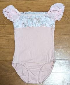ange. キッズ用レオタード Lサイズ（130～140） ピンク 花柄のサムネイル