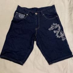 デニムハーフパンツ（和柄デニム）のサムネイル