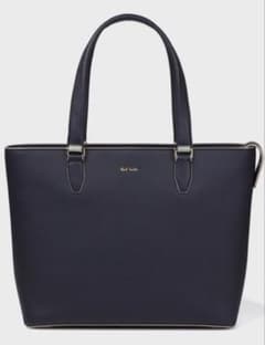Paul Smith カラーブロックレザー トートバッグ バイカラー ネイビー