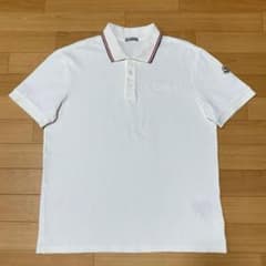 極美品〕モンクレール エンボス ポロシャツ ホワイトM 国内正規品 