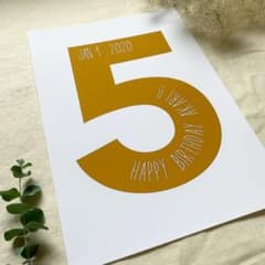 バースデーポスター ❄︎ 名前・誕生日入り ❄︎ ゴールドブラウンのサムネイル