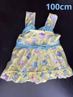 100cm女の子　キッズ水着　ワンピース　イエローのサムネイル