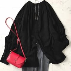 定価2,9万♪美品 カレンソロジー 2wayギャザーブラウス 黒 洗える 日本