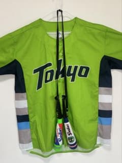 6*始様 東京ヤクルトスワローズ ユニフォーム 蛍光グリーン　メガホン　セットのサムネイル
