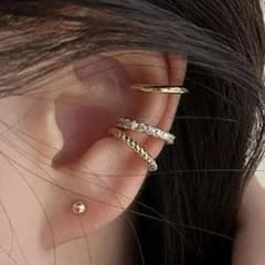 【新品】イヤーカフ　ゴールド　３点セット