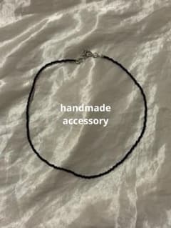 ハンドメイド　ブラック ビーズ ネックレスのサムネイル