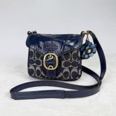 Coach Bleeker Legacy Denim Flap Bag Navy - メルカリ