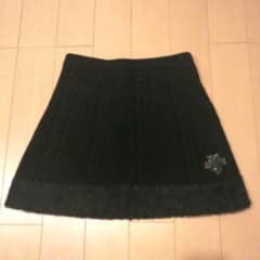 美品デサントゴルフ LUXE ケーブルニットスカート ラインストーン