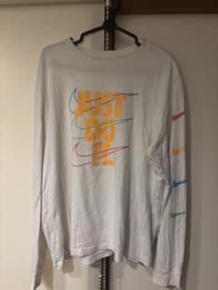 【XLサイズ】NIKE ナイキ 長袖Tシャツ ロンT JUST DO IT 白のサムネイル