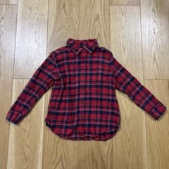 UNIQLO キッズ フランネル　チェック柄 長袖シャツ 110cmのサムネイル