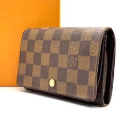 ルイヴィトン 二つ折り財布 ダミエ ポルトモネビエ トレゾール L字