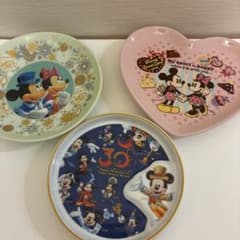 도쿄 디즈니 리조트 수베니아 플레이트 3장 접시 미키 미니 미사용