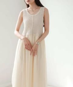 Bab. クロシェコンビキャミワンピース ロング丈 Mサイズのサムネイル