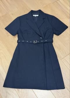 美品　MOUSSY BLAZER PLEATS ミニドレス　ストライプ柄 S