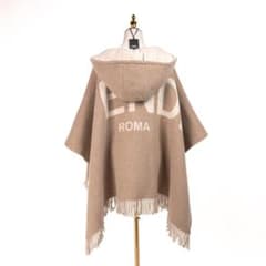 新品】フェンディ ダブルフェイス チェック フード ポンチョ ベージュ 