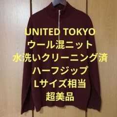 ユナイテッドトウキョウ　ハーフジップニット　Lサイズ相当　ウール混生地　超美品