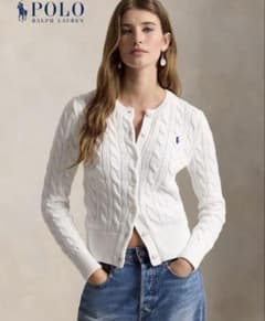 PoloRalphLaurenケーブルニットコットンカーディガン