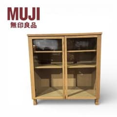 無印良品 木製ガラス扉キャビネット 収納棚 ナチュラル MUJI - メルカリ