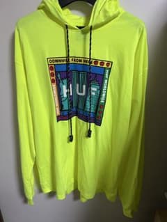 HUF ネオンイエロー パーカー Mのサムネイル