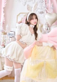 【9点セット】Malymoon スイートバニーラテセットアップ [ホワイト]のサムネイル