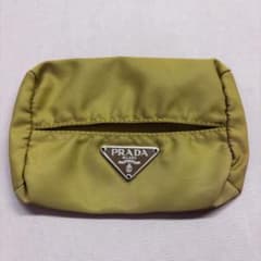 PRADA プラダ ティッシュケースポーチ 小物入れ ポーチ 三角ロゴ