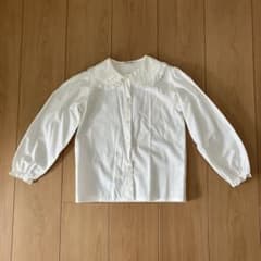 WHIP PARTY キッズ 長袖ブラウス ホワイト 120cm女の子襟に刺繍のサムネイル