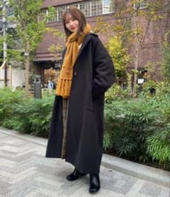 引越しのため9/15までhinari オーバーサイズロングコート ブラックのサムネイル