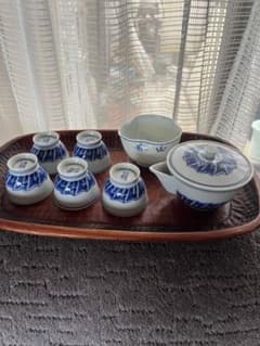 染付 煎茶器揃 湯呑 急須 茶器セットのサムネイル