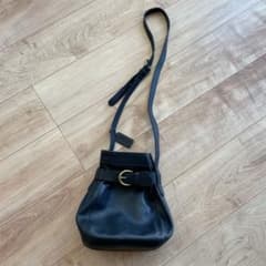 OLD COACH 4156 巾着 USA製 ネイビー レザー ショルダーバックのサムネイル
