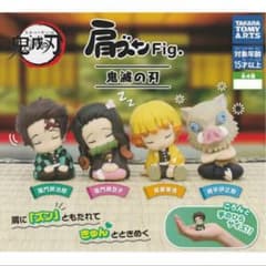 귀멸의 칼날 캡슐 토이 어깨준 Fig 4점 세트(탄지로·아즈나무코·선일·이노스케)