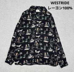 美品！WEST RIDE 刺繍 スーベニアシャツ スカシャツ ドクロ スカ 美品 WESTRIDE/ウエストライド スーベニアシャツ ブラック - メルカリ