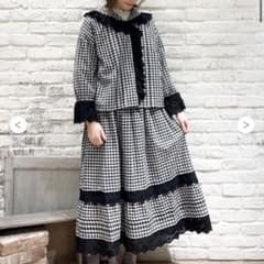 新品　サマンサモスモス ギンガムチェックスカラップレース　セットアップのサムネイル