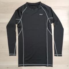 FILA クルーネック 長袖 スポーツインナー ブラックのサムネイル