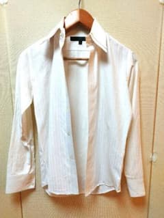 maje paris ホワイト ストライプ ドレスシャツ