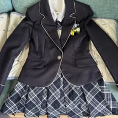 小学校卒業式　女の子　150 160 リボン　スカート　ネイビーのサムネイル