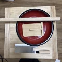 関兼蔵作 麺切り包丁 こね鉢 麺棒 駒板 蕎麦打ちセット - メルカリ